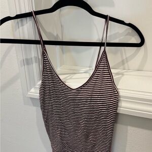 Brandy Melville Red and White Fitted Camisole